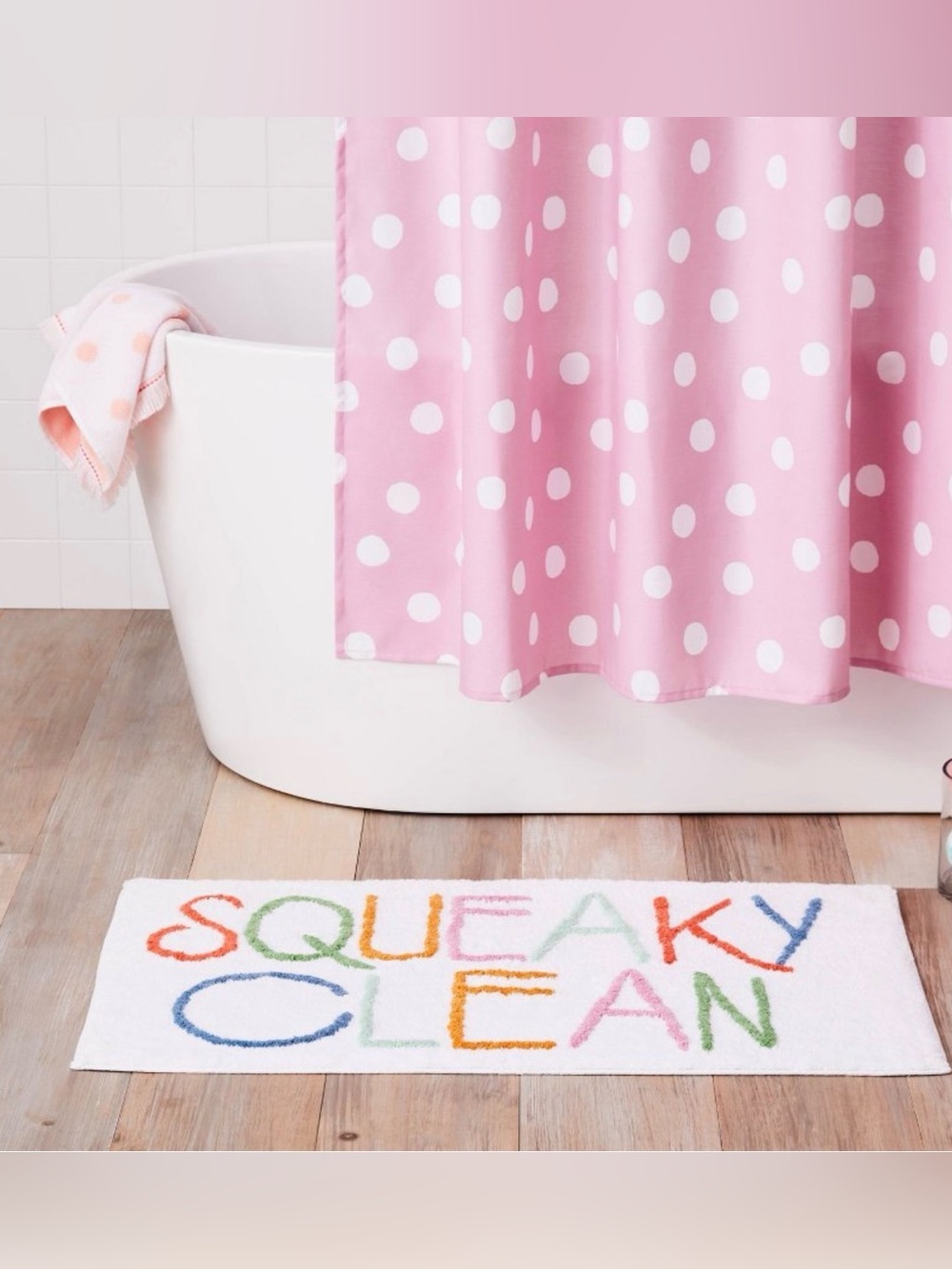 Pillowfort Squeaky Clean Kids Bath Rug Colorful NWT